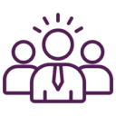 Leadership icon with three people